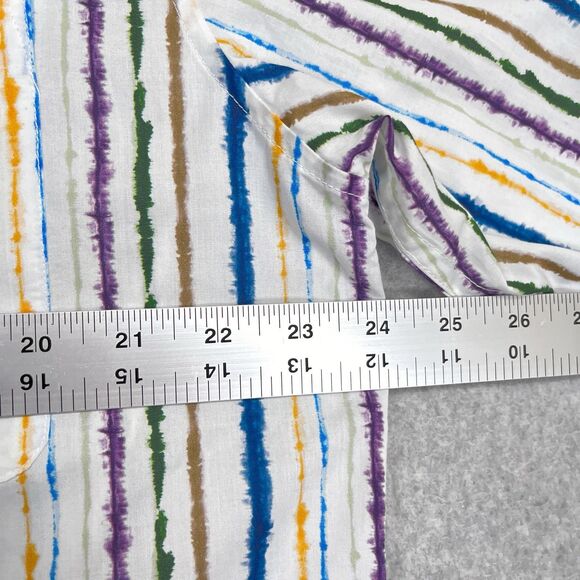 Territory Ahead Shirt Mens Large L Vertical Paint Stripes Colorful Cotton Loop - Picture 4 of 12